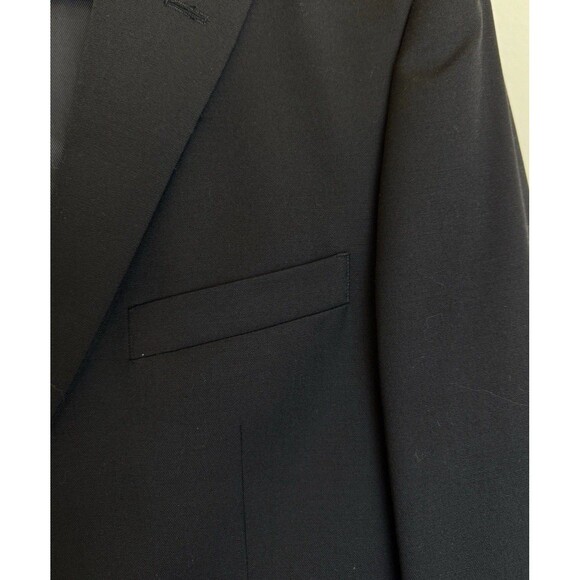 Pronto Uomo Platinum Men’s 2 Piece Suit 40R 32/30 Solid Black 100% Wool - Picture 6 of 16